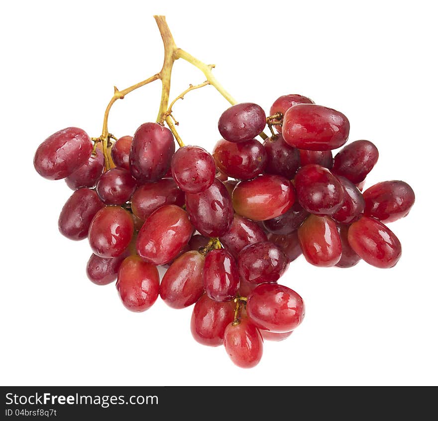 Red seedless grapes on a white background. Red seedless grapes on a white background