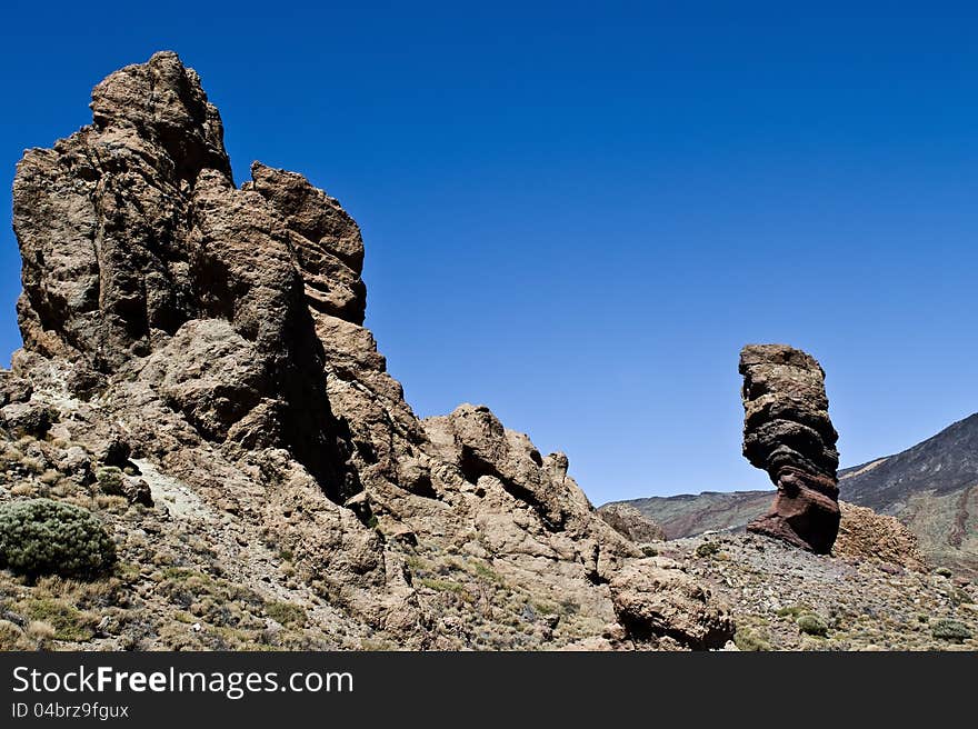 The Roque Cinchado - a unique rock formation, emblematic of the island of Tenerife (Canary Islands, Spain).