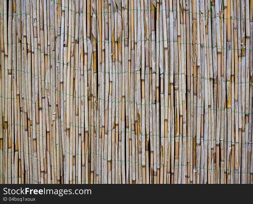 Old bamboo / reed fence as a texture. Old bamboo / reed fence as a texture