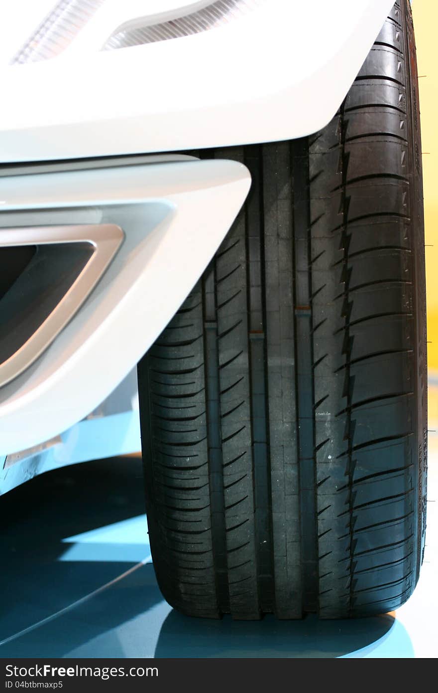 Tire track of a prototype car. Tire track of a prototype car