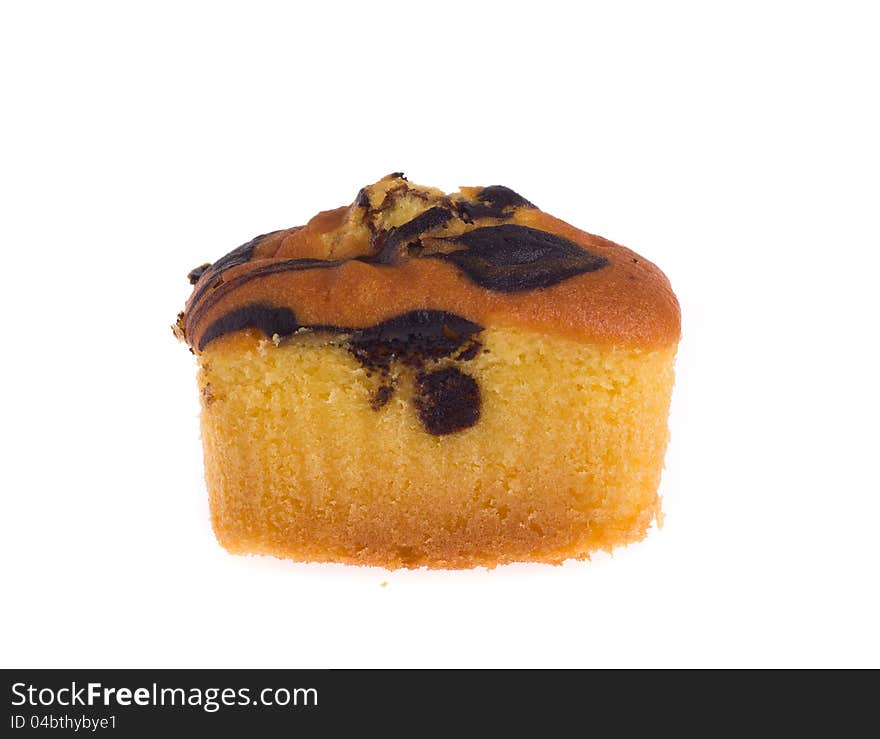 Butter cake isolated on white background