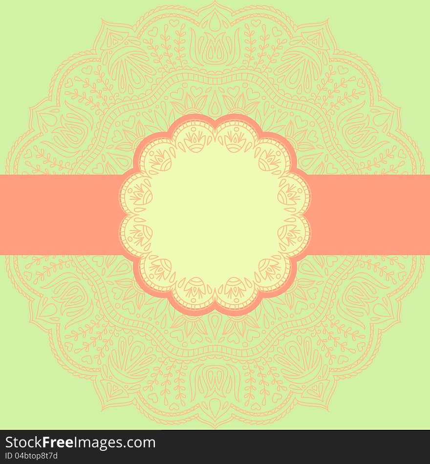 Vector illustration with ornament for greeting card. Vector illustration with ornament for greeting card.