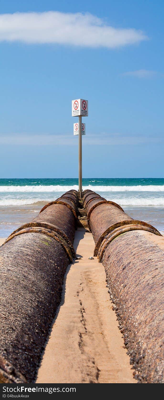 Storm drain pipes, manly beach