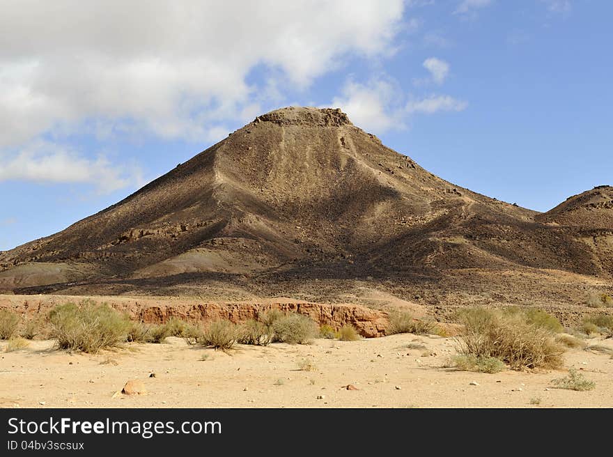 Volcanic landscape in Negev.