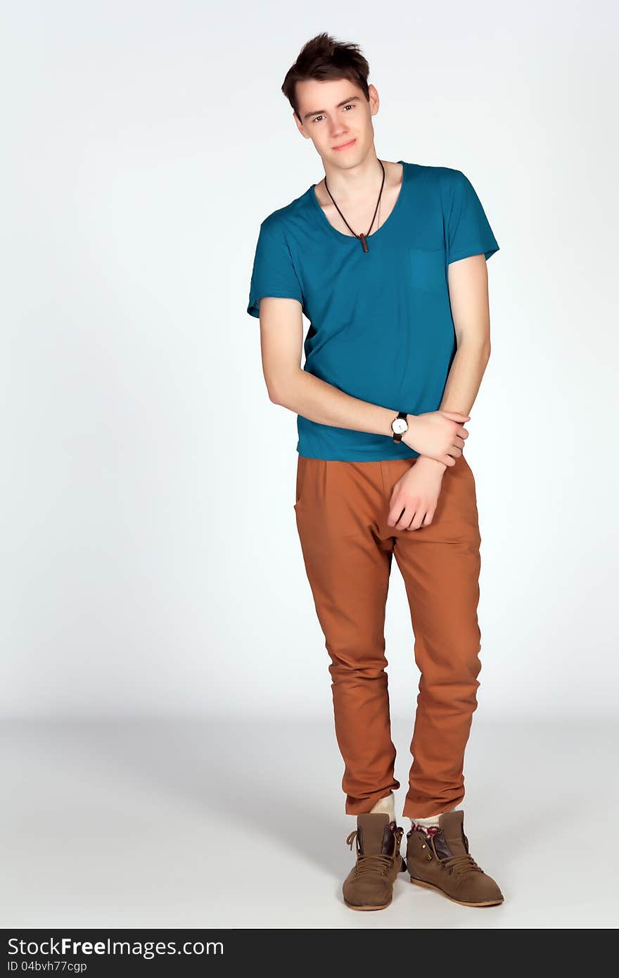 Young man in casual clothing