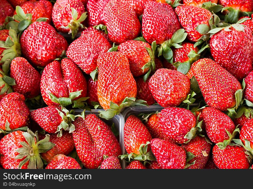 In the spring, market stalls are full of fresh organic strawberries