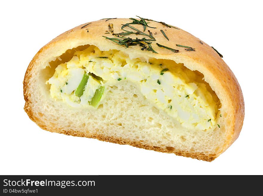 Bun filled with eggs