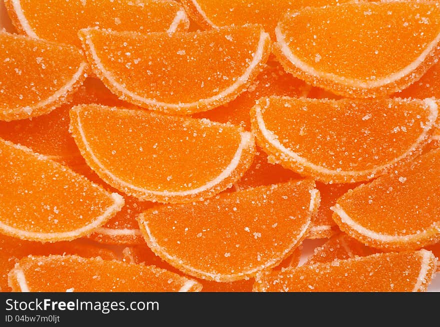 Fruit candy in the form of orange segments