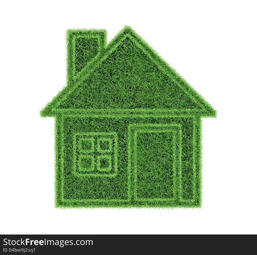 Symbol of the house covered with green grass. Symbol of the house covered with green grass