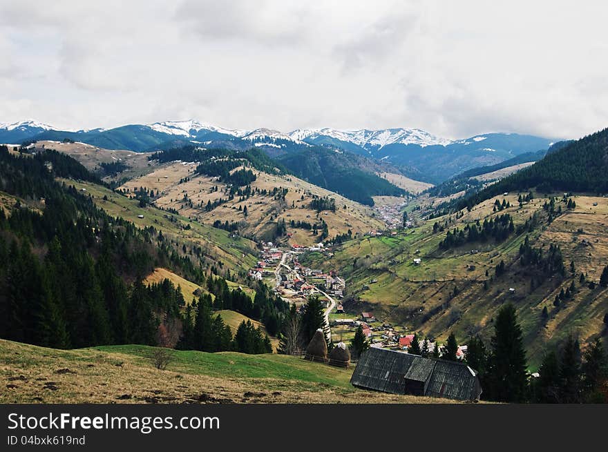 Spring in the mountains- vegetation, clouds, beauty. Spring in the mountains- vegetation, clouds, beauty