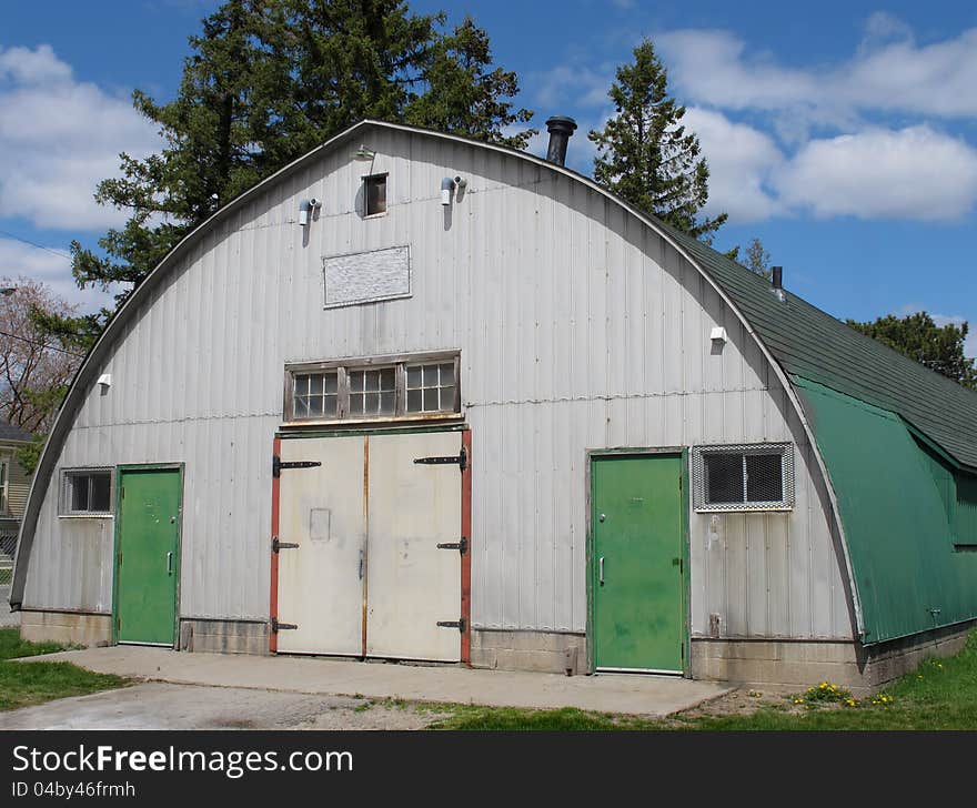 Old Quonset hut building