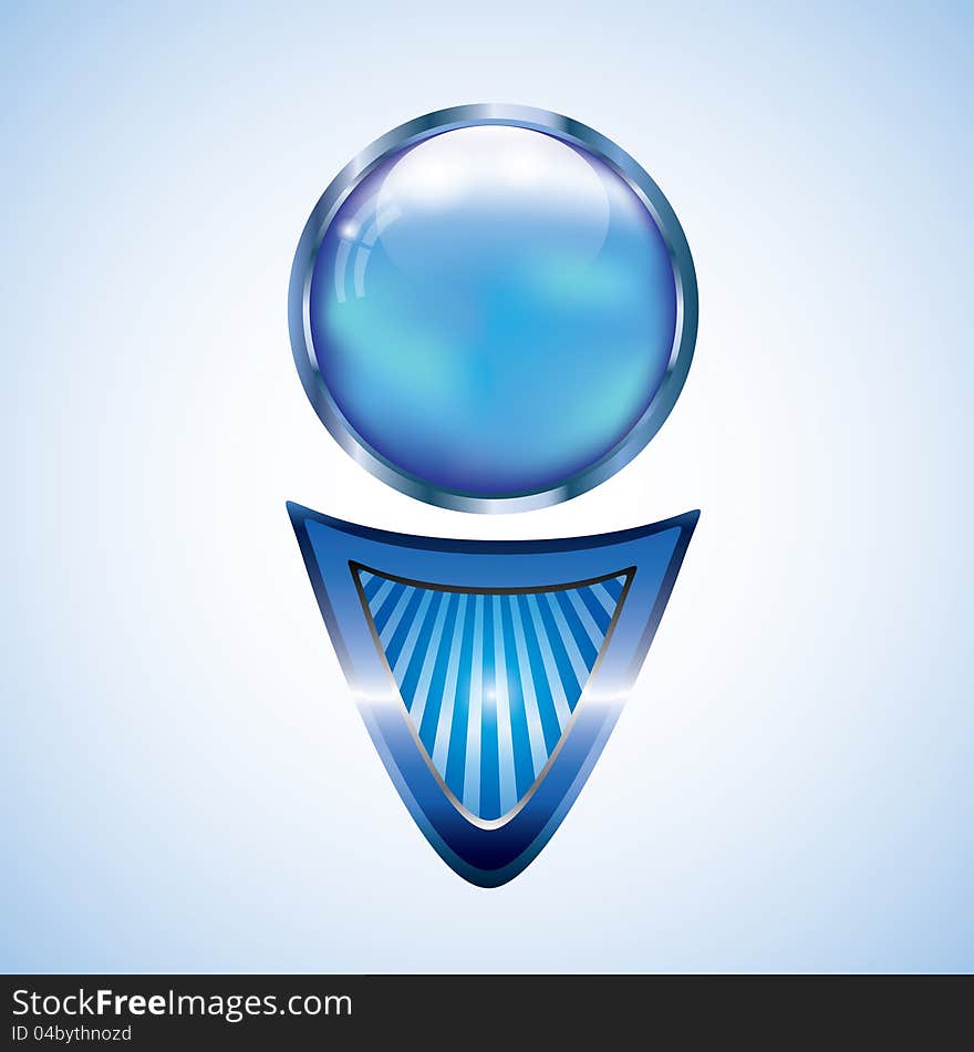 Futuristic blue shiny arrow design element