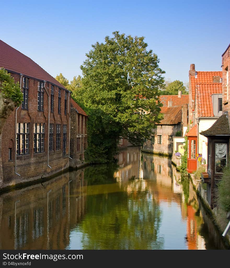 One of the many famous canals in the town of Bruges, Belgium. One of the many famous canals in the town of Bruges, Belgium.