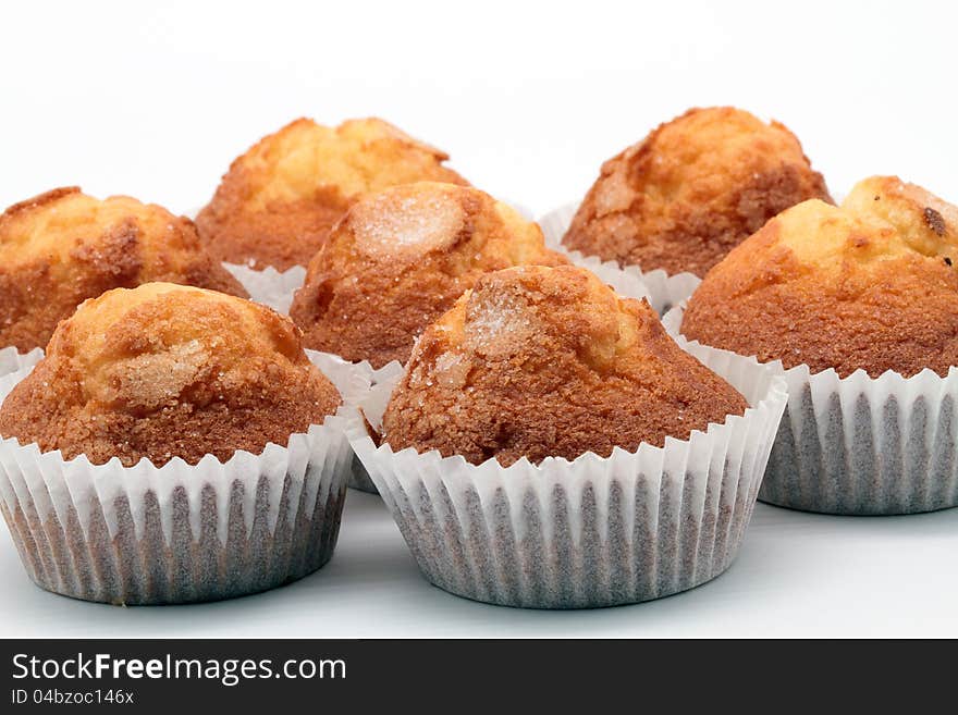 Some delicious cupcakes on white background. Some delicious cupcakes on white background