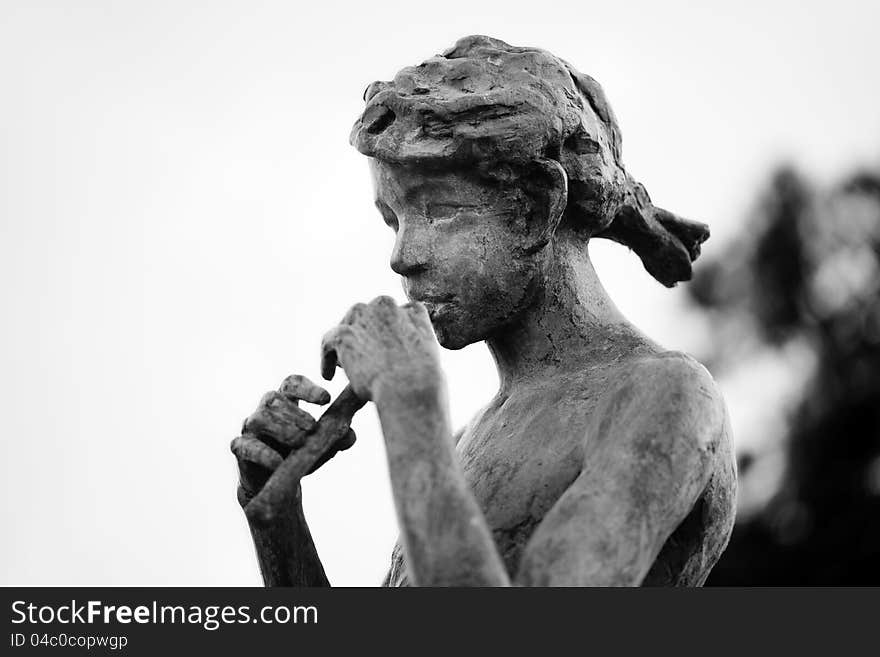 Girl playing a flute