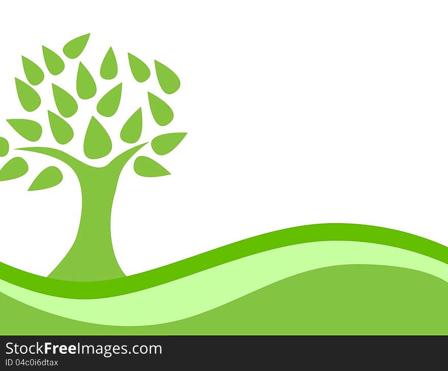 Illustration of Abstract Green Eco Tree Background