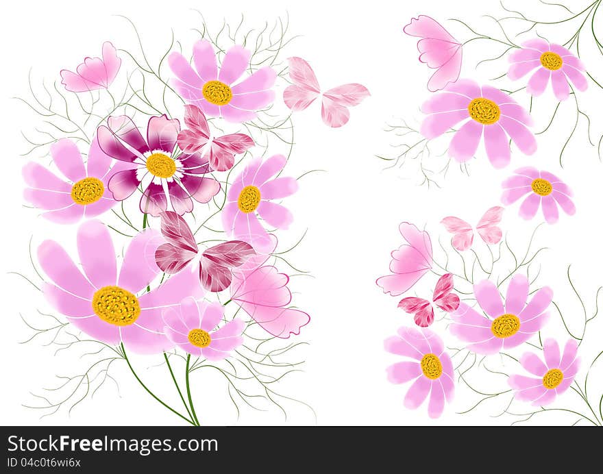 Beautiful illustration with flowers for your design. Beautiful illustration with flowers for your design.