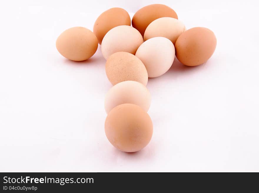 Eggs  on the white