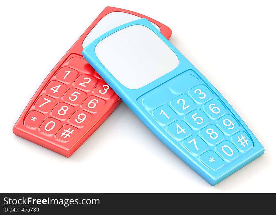 Mobile phone  on white background