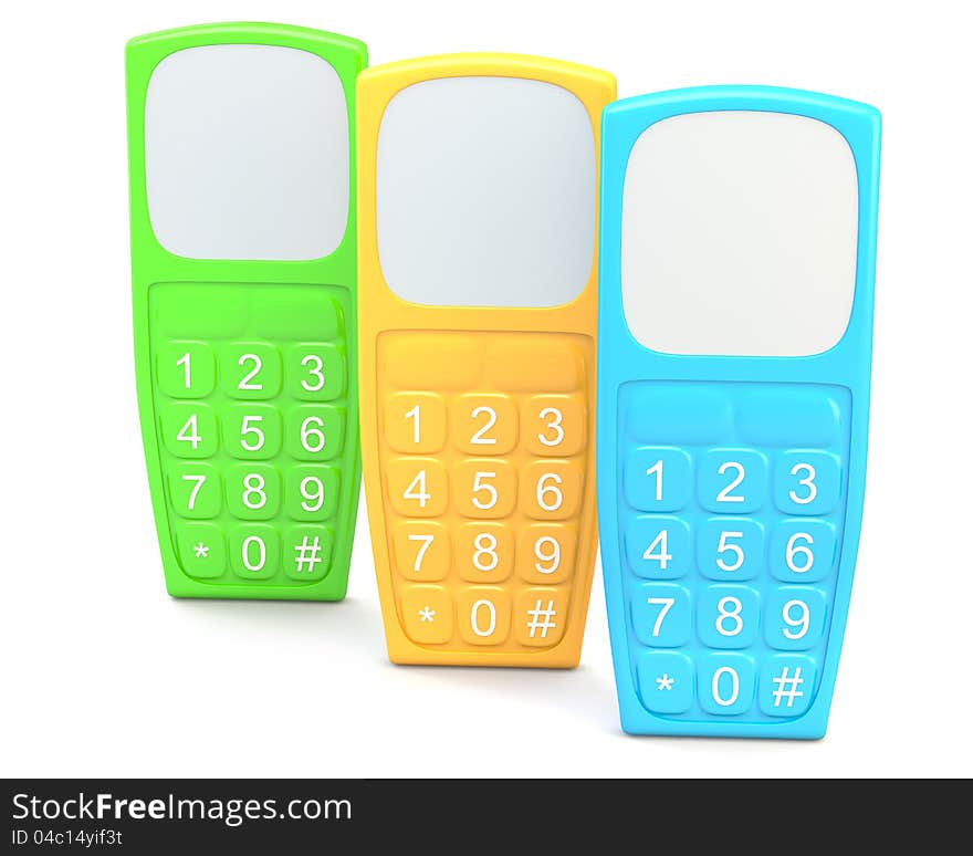 Mobile phone on white background