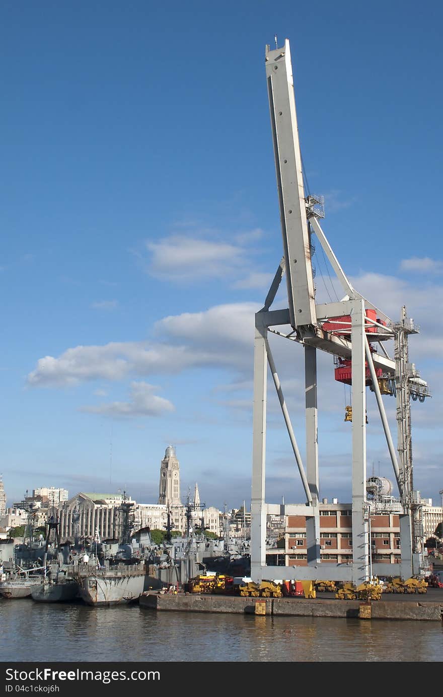 Detail of crane in a port