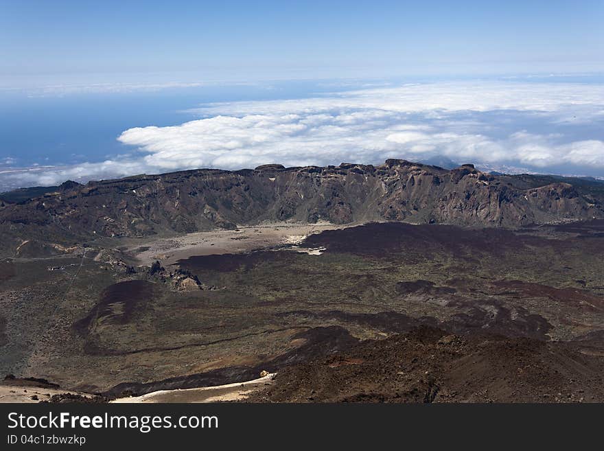 Landscape from Teide peak in Tenerife