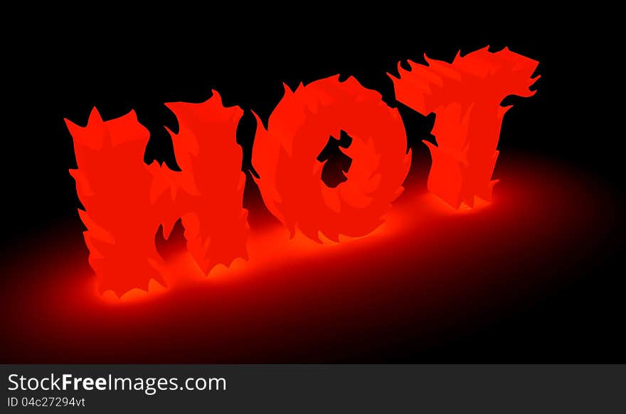 Burning Hot Word In Red