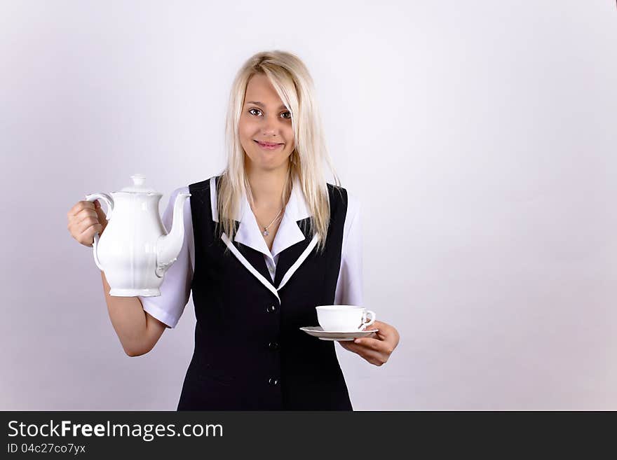 Girl With A Cup And Pot