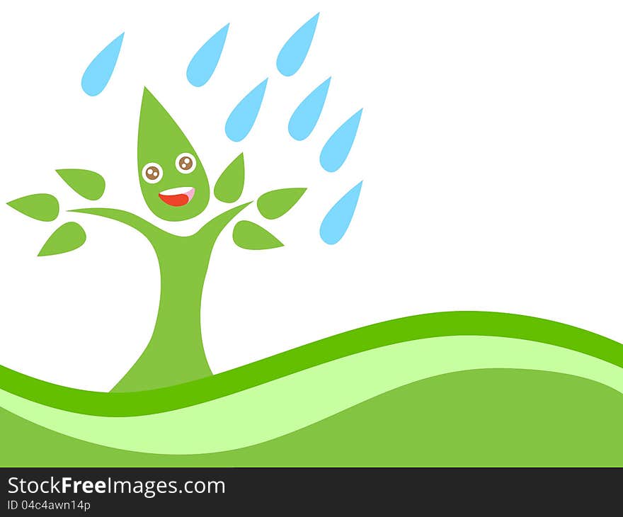 Eco Tree with Rain