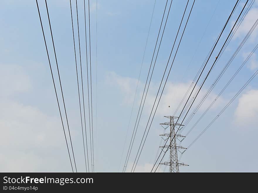 High voltage electrical power wire and post