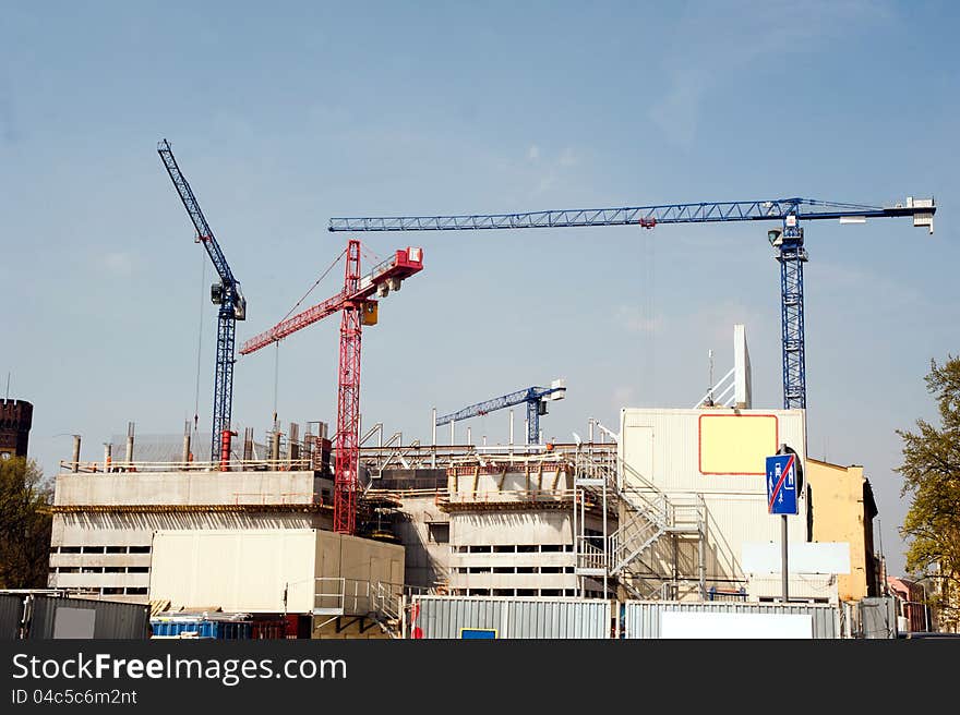 Construction work at construction site.