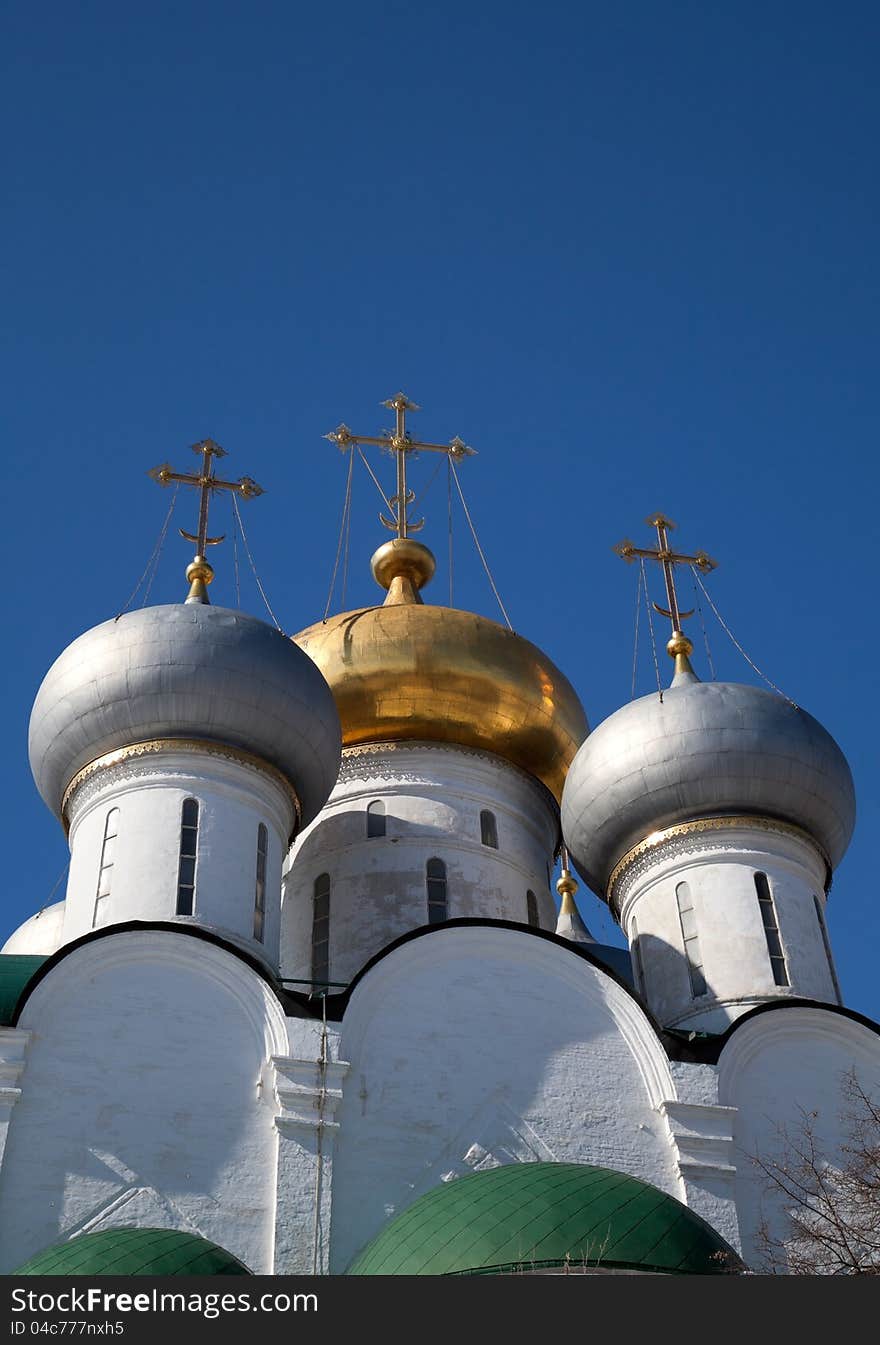 Dome of the Smolensk Cathedral at the Novodevichy Convent. Moscow. Russia. Dome of the Smolensk Cathedral at the Novodevichy Convent. Moscow. Russia