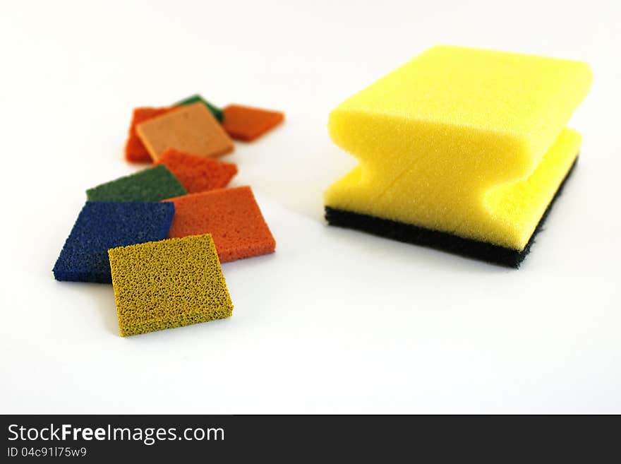 A sponge is a tool, implement, utensil or cleaning aid consisting of porous material.