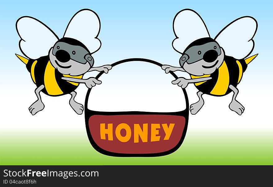 Bees with honey