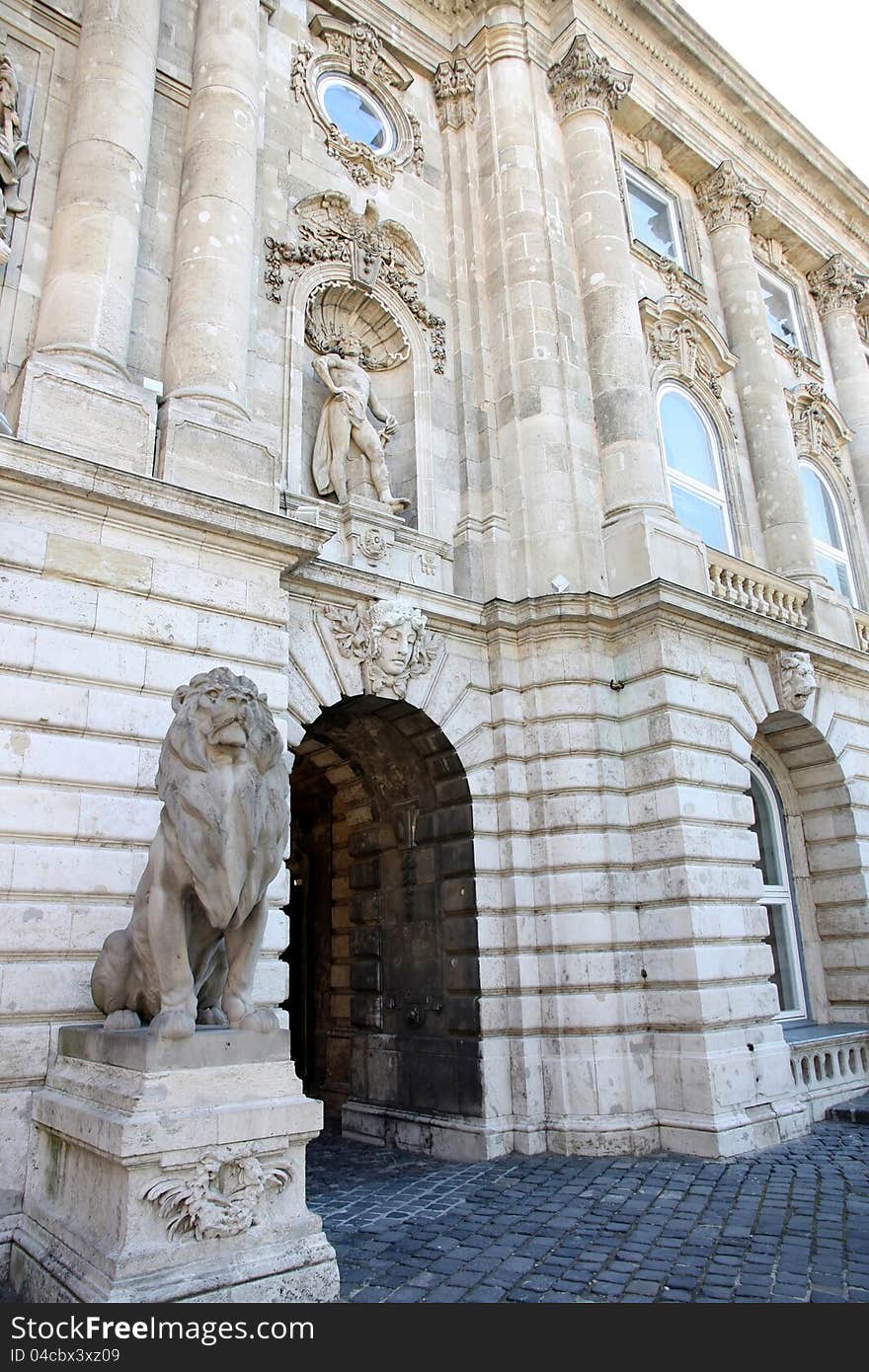 Details of Buda Castle in Budapest, Hungary