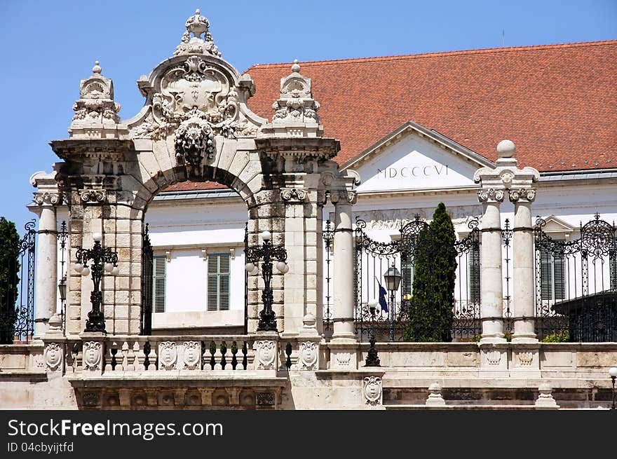 Gate of Buda Castle in Budapest, Hungary