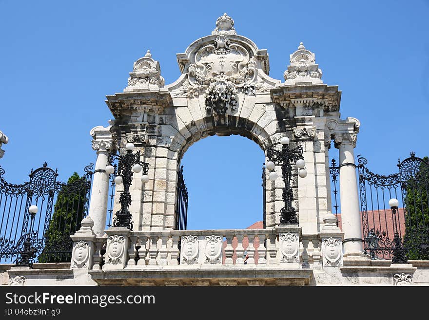 Gate of Buda Castle in Budapest, Hungary