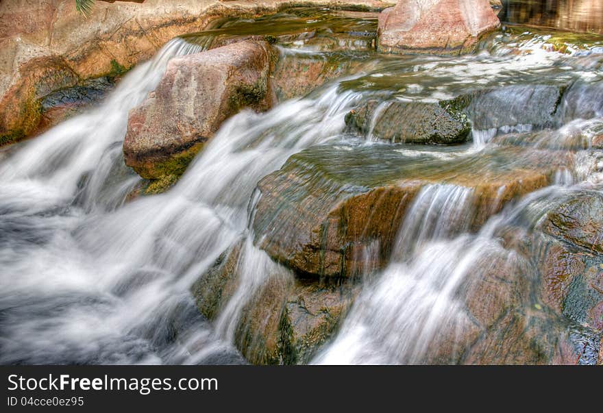 Slow flowing stream and rocks