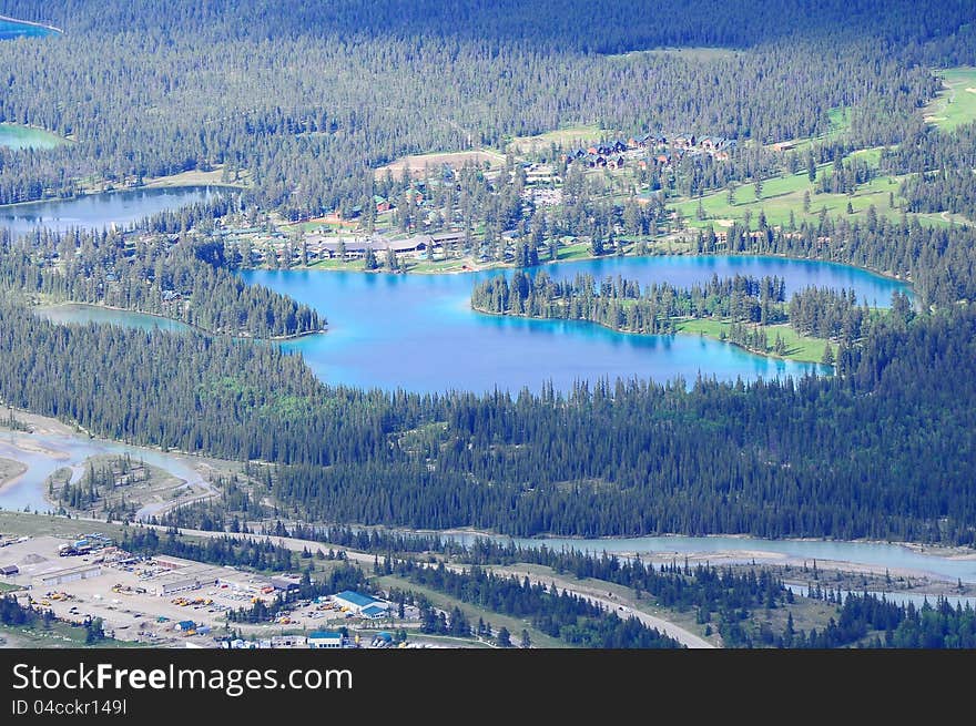 Jasper. View from Whistlers mountain. Jasper National Park. Canada. Jasper. View from Whistlers mountain. Jasper National Park. Canada.