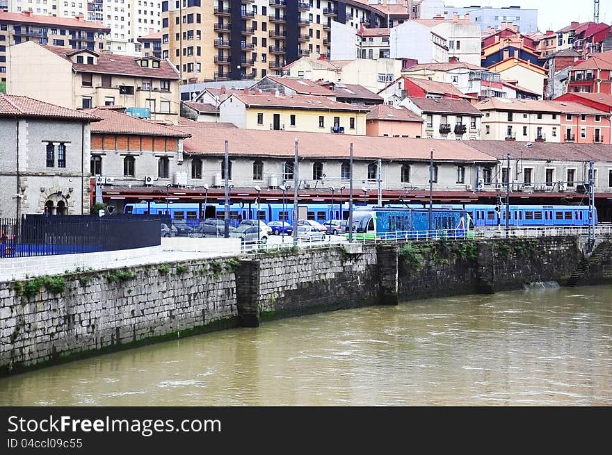 Narrow gauage railway station in Bilbao. North Spain. Narrow gauage railway station in Bilbao. North Spain.