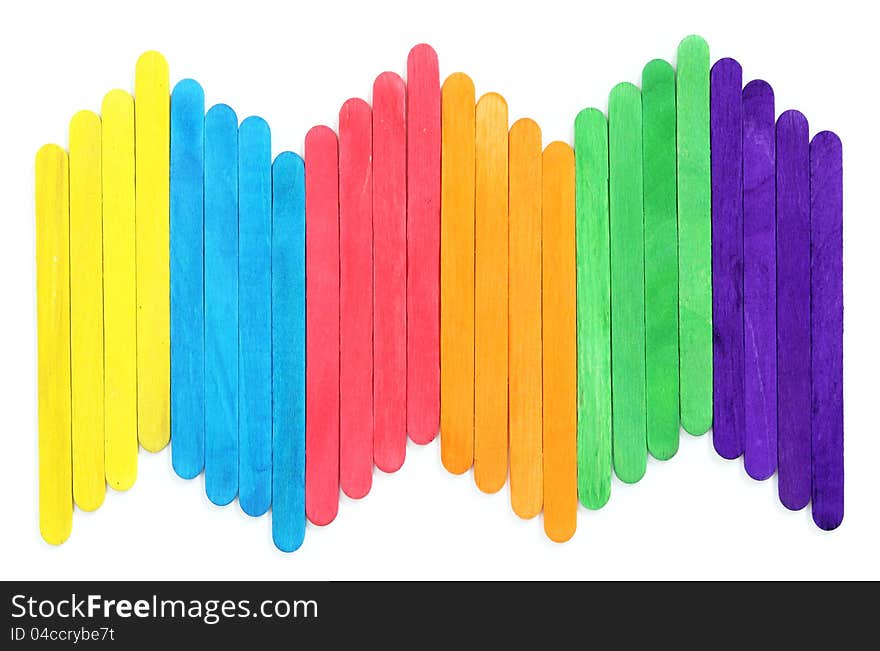 Blank colorful wood ice-cream stick