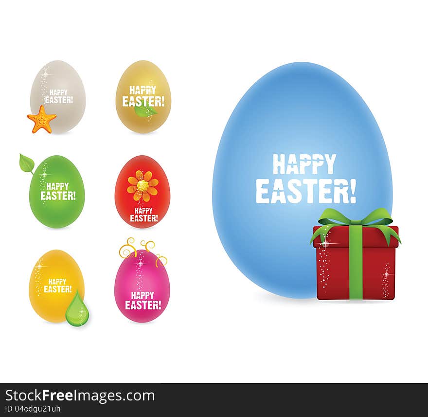 Colored and creative happy easter eggs set