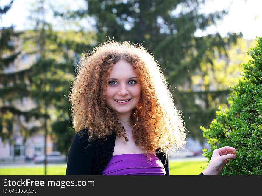 Portrait of a girl glowing in the sun. Portrait of a girl glowing in the sun