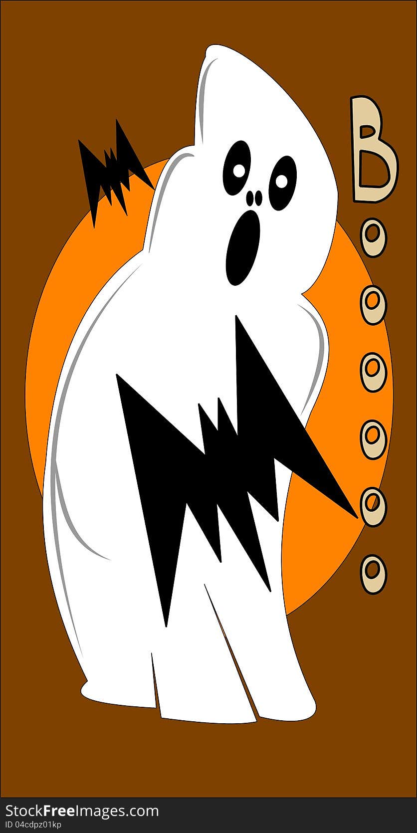 Halloween concept with ghost and bat over orange background. Halloween concept with ghost and bat over orange background