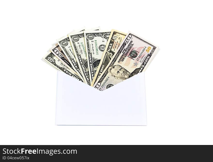 Money In Dollars In An Envelope