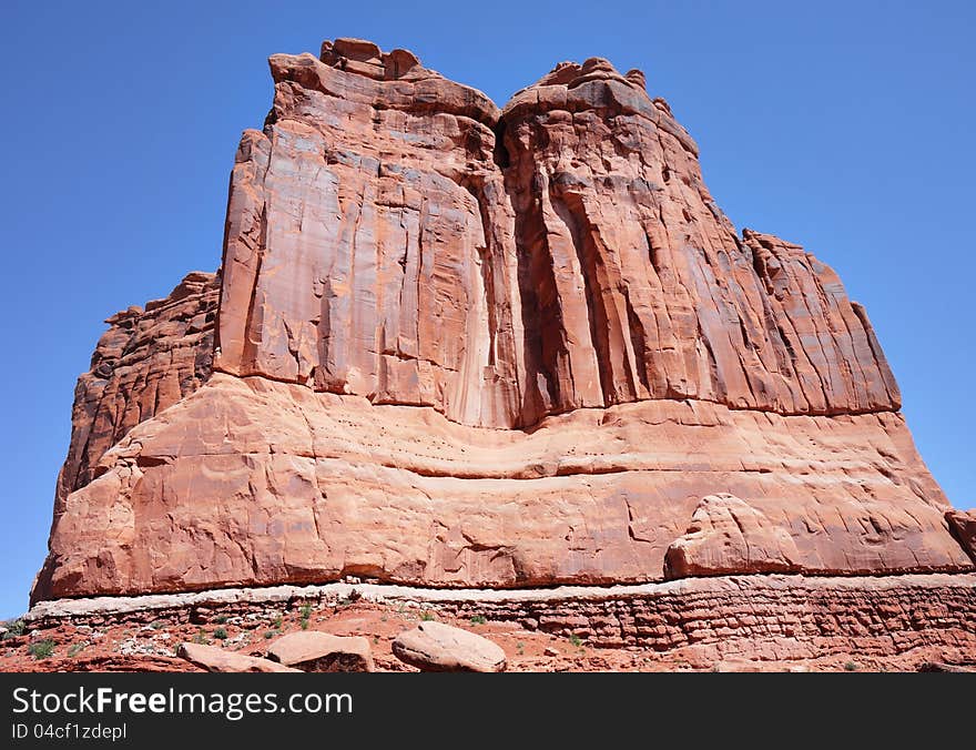 Huge Sandstone Rocks in  Arches National Park, Utah in the USA