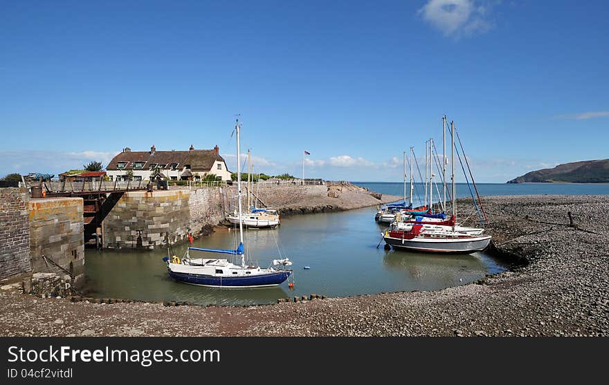 Porlock Harbour in Somerset, England