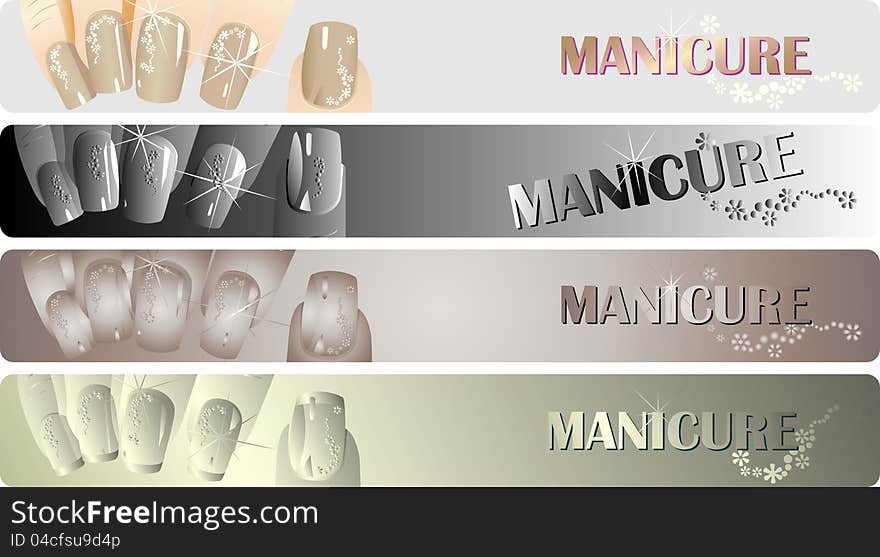 Manicure banners set