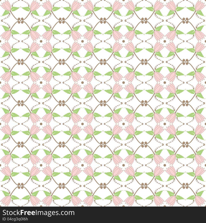 Background of seamless floral pattern