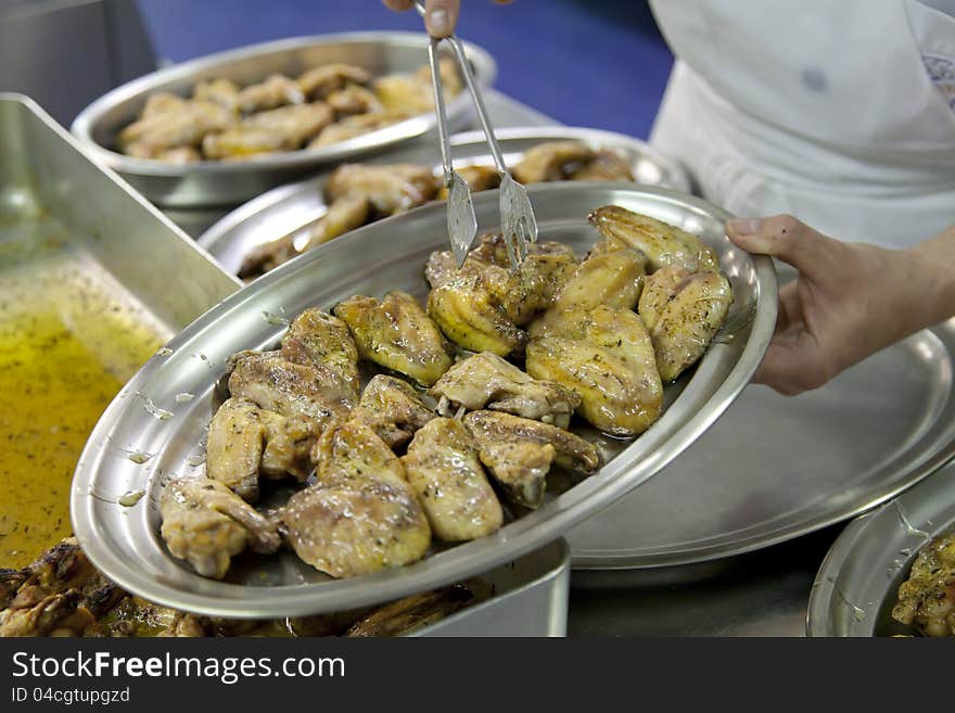 Cook With A Tray Of Food